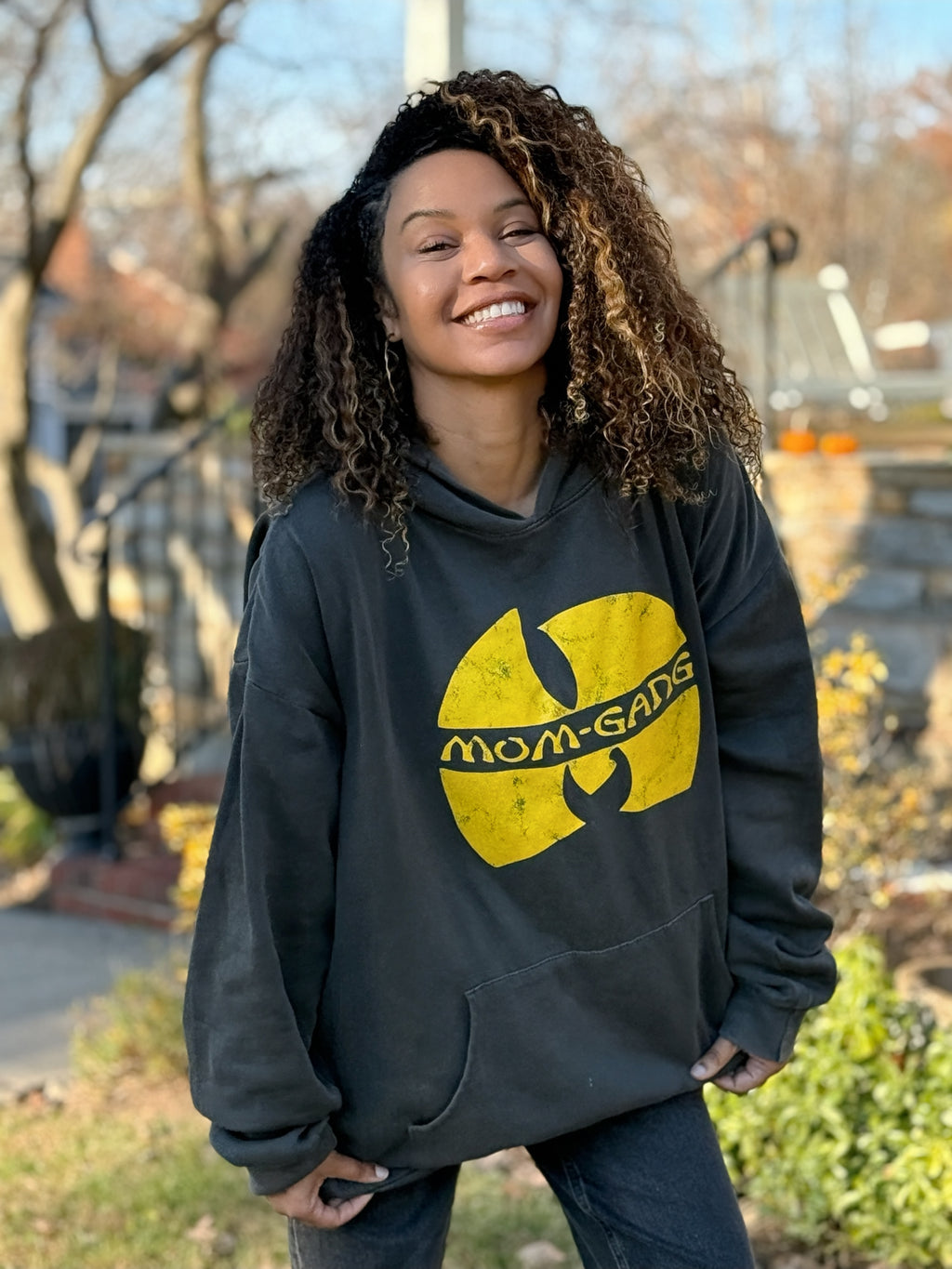 Mom Gang Pigment Dyed Pullover Hoodie