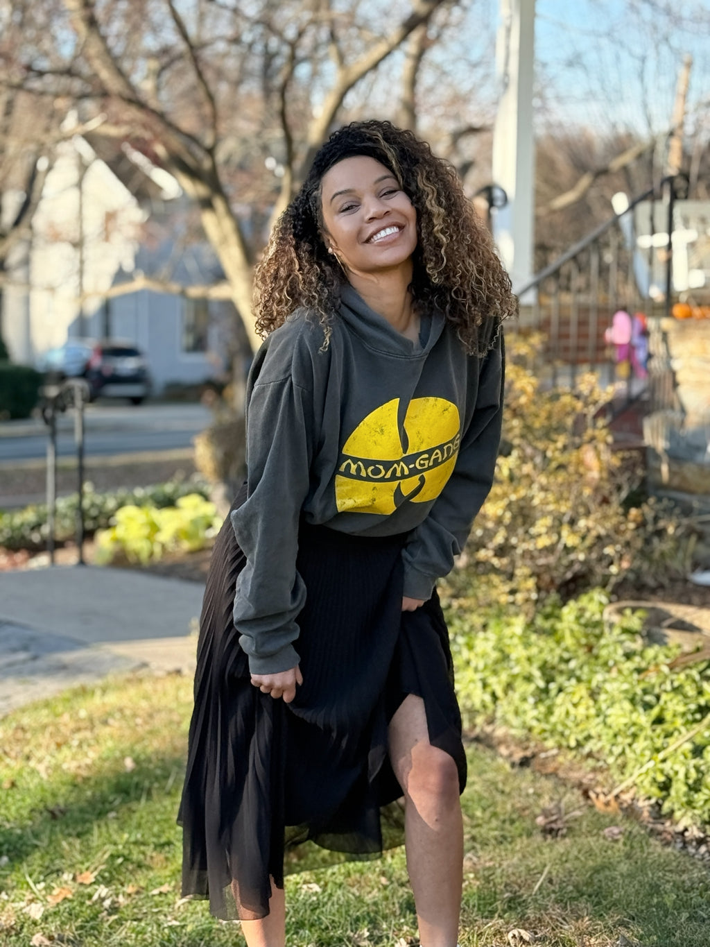 Mom Gang Pigment Dyed Pullover Hoodie